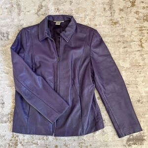 Alfani Purple Leather Jacket